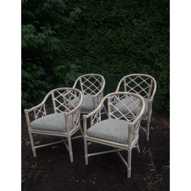 Set of Four Authentic Vintage McGuire Rattan Dining Chairs For Sale In Portland, OR - Image 6 of 8