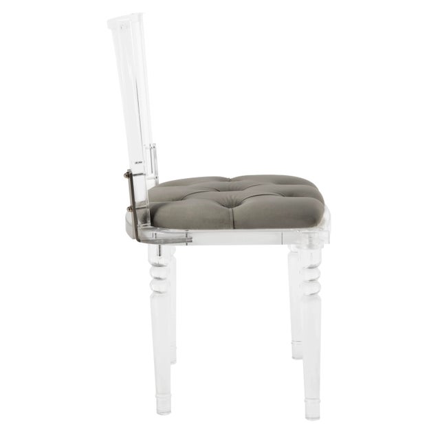 Modern Acrylic Dining Chair, Clear & Black For Sale - Image 3 of 10