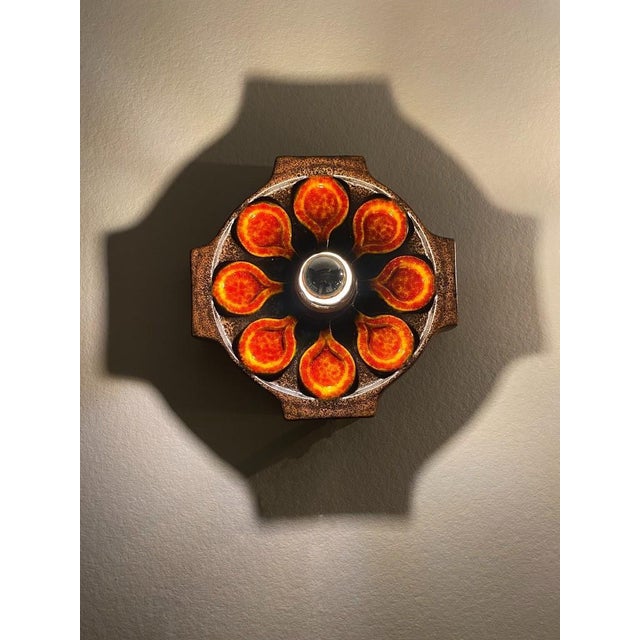 Ceramic Mid-Century Fat Lava German Ceramic Wall Lamps, 1960s, Set of 3 For Sale - Image 7 of 14