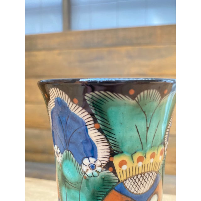 Ceramic Vase in Glazed and Enameled Terracotta with Chrutmuster from Thun, Switzerland, 1890s For Sale - Image 7 of 18