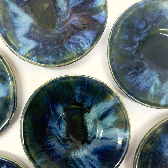 Ceramic Mid-Century Artisanal Earthenware Espresso Cups and Saucers - Set of 6 For Sale - Image 7 of 7