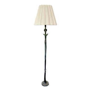 Verdigris Bronze Floor Lamp After Giacometti "Tete De Femme" For Sale