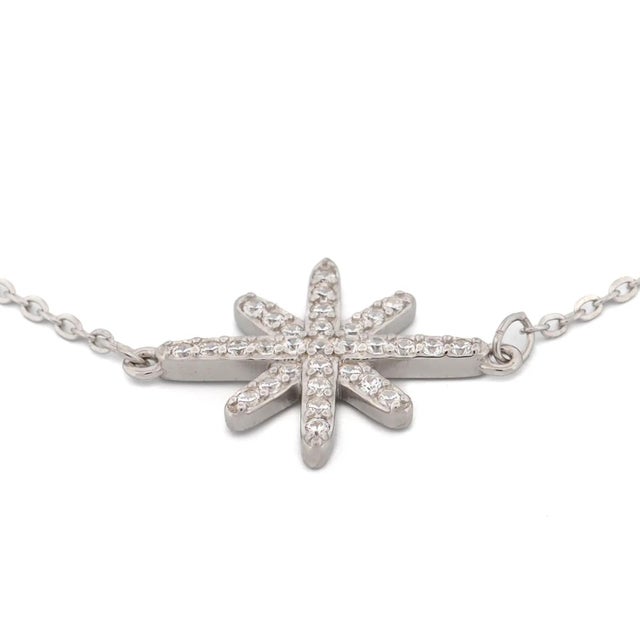 Contemporary Guidance Star Sterling Silver & Diamond Chain Bracelet For Sale - Image 3 of 7