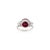 Art Deco 7.2 Carat Deep Red Round Cut Ruby Diamond Ring in Solid Sterling Silver - Size 6 For Sale - Image 3 of 12