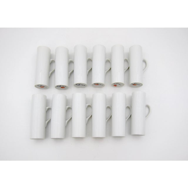 1950s Lagardo Tackett White Porcelain Espresso Cup & Saucer Set of 12 For Sale In Los Angeles - Image 6 of 11