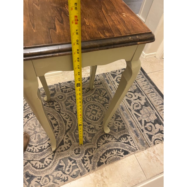 Vintage Queen Anne Style Accent Side Table For Sale - Image 10 of 11