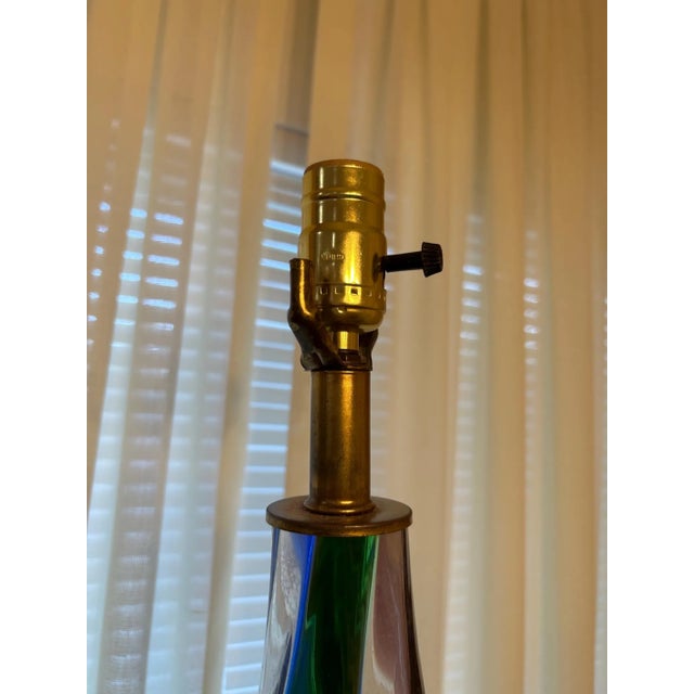 Italian Vintage Seguso Large Tear Drop Lamp With Colorful Caning For Sale - Image 3 of 3