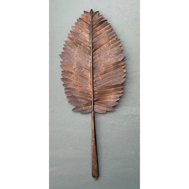 Mid-Century Modern Vintage Metal Botanical Leaf Art For Sale - Image 3 of 12