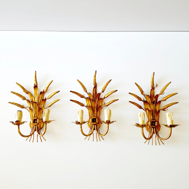 Mid-Century Modern Wall Lamps in the style of Hans Kögl, Coco Chanel, France, 1970s, Set of 3 For Sale - Image 3 of 15