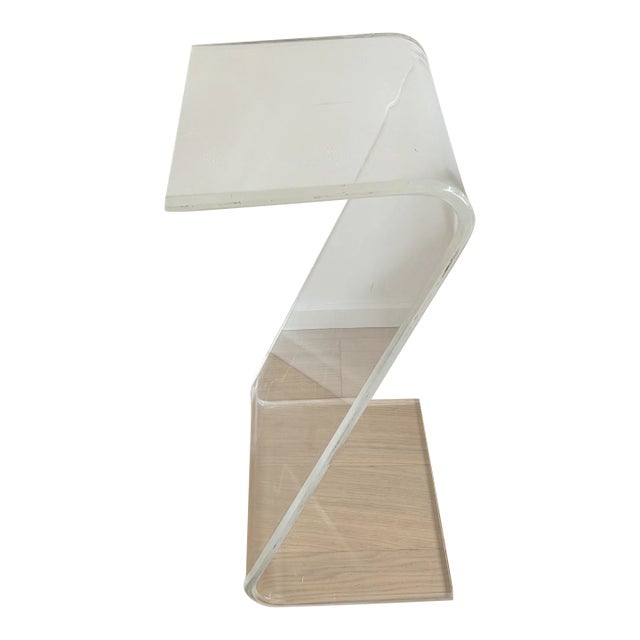 1970s Vintage Mid-Century Lucite Z-Shaped Coffee Table Base For Sale