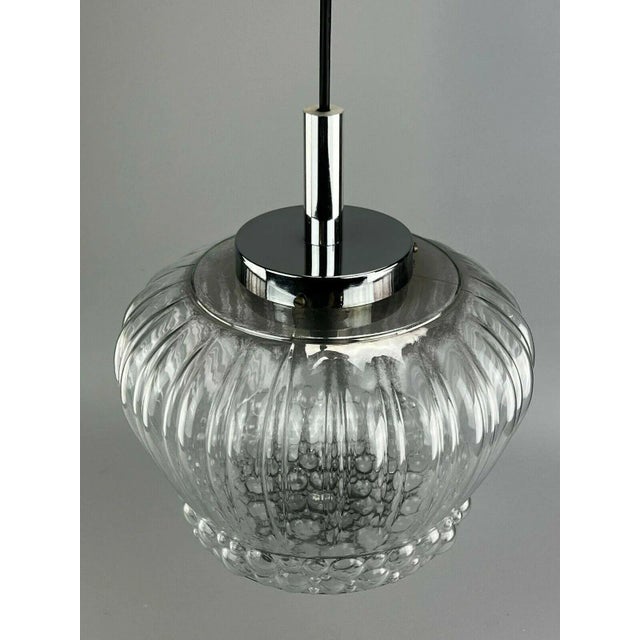 Mid-Century Space Age Ball Pendant Lamp in Bubble Glass & Chrome For Sale - Image 8 of 11