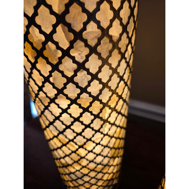 Vintage Capiz Shell Lamps - A Pair For Sale In Indianapolis - Image 6 of 12