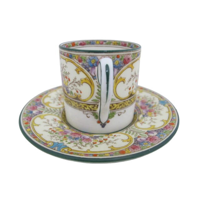 Wedgwood Colorful Floral St Austell China Demitasse Coffee Cup & Saucer Set For Sale - Image 11 of 17