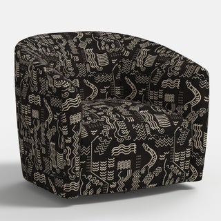 Lana Swivel Chair in Lhasa Chocolate For Sale