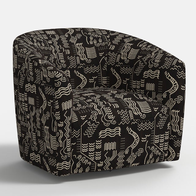 Lana Swivel Chair in Lhasa Chocolate For Sale