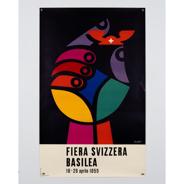 Fiera Svizzera Basilea Exhibition Poster by Donald Brun, 1955 For Sale - Image 3 of 9