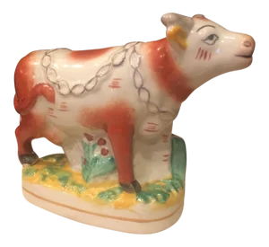 Staffordshire Style Ceramic Cow Figurine