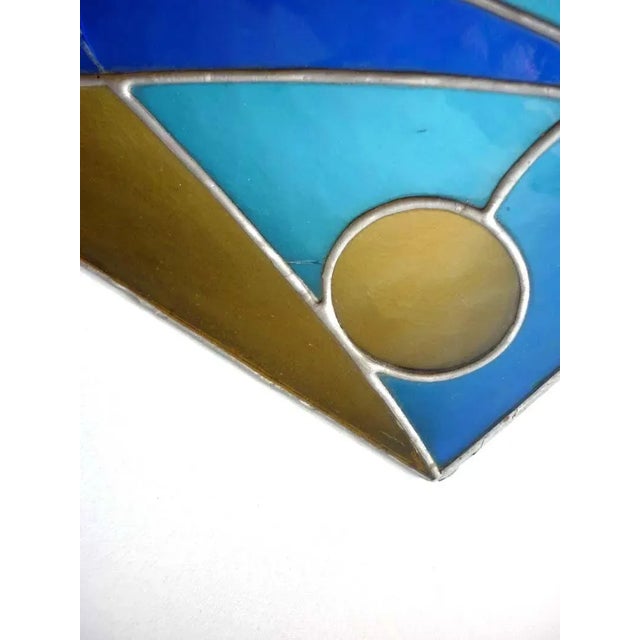 Italian Modernist Stained Glass Art, 1960s For Sale - Image 6 of 9
