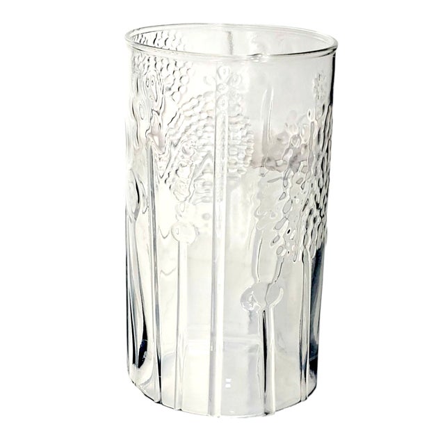 Modern Iittala Finland Oiva Toikka Nuutajärvi Flora Drinking Glass – 5.25” Tumbler For Sale - Image 3 of 9