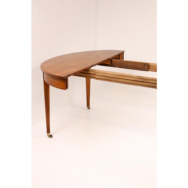 Mid 19th Century Antique Extendable Walnut Dining Table on Brass Castors, 1860 For Sale - Image 5 of 12