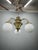 Czechoslovak Art Deco Brass and Opaline Glass Chandelier, 1930s For Sale - Image 10 of 15