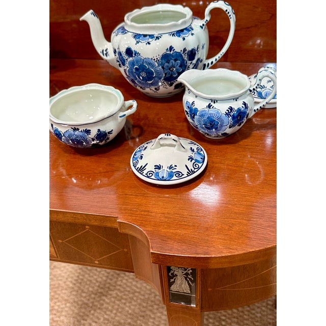 Mid 20th Century De Koninklijke Goedewaagen Delft Blue & White Tea Service for Six - 17 pcs For Sale - Image 9 of 12