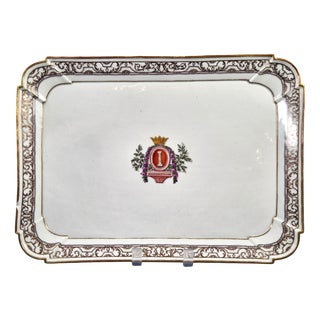 Duke Carl Eugen Royal Presentation Tray from Ludwigsburg Porcelain, 1770s For Sale