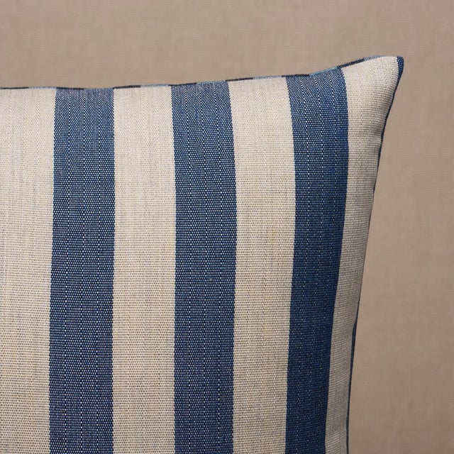 Schumacher Schumacher Hanson I/O Stripe 20" Pillow In Navy For Sale - Image 4 of 5