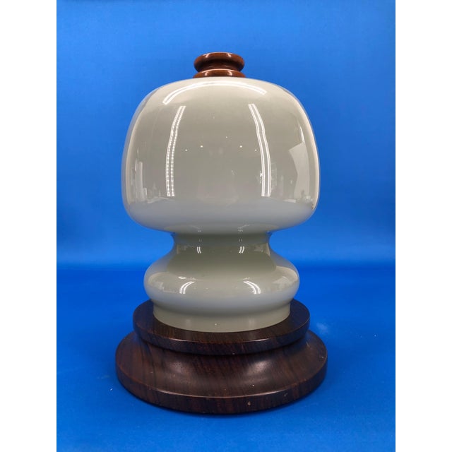 Italian Mid-Century Modern Opaline Shade Night Table Lamp, Mid 20th Century For Sale - Image 12 of 12