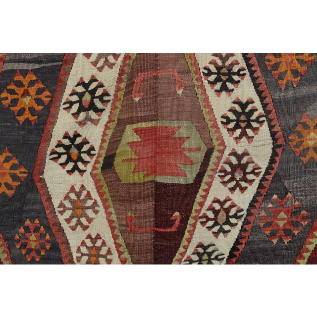 1970s 1970s Vintage Turkish Handmade Wool Cotton Colorful Kilim Rug For Sale - Image 5 of 11
