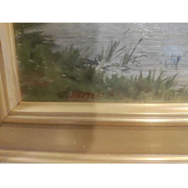 Early 19th Century Barbizon 19 Century Signed Oil/Board "Cow Herd by River" For Sale - Image 5 of 6
