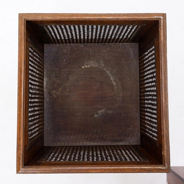 Vintage Planters in Wood and Woven Cane Panels, 1970s, Set of 2 For Sale - Image 9 of 14