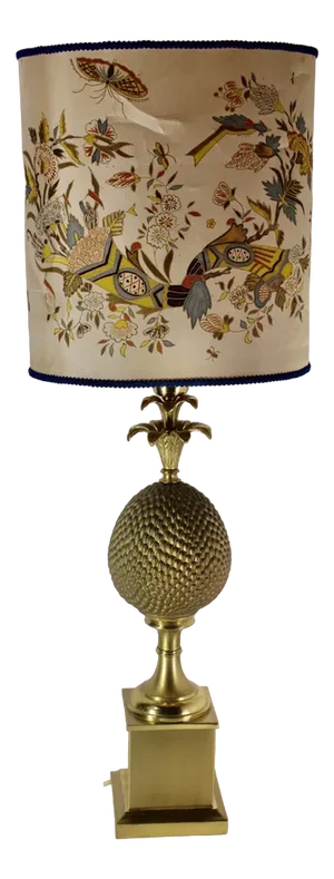 Vintage Brass Pineapple Lamp, France, 1970s
