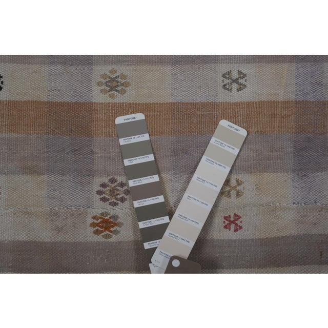 1960s Vintage Striped Cotton Kilim Rug5'9'' X 8'5'' For Sale - Image 10 of 10