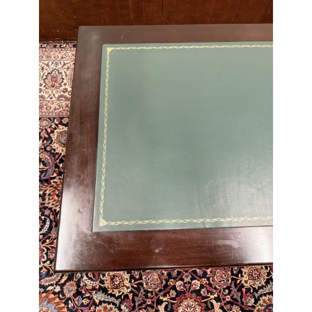 English Desk with Green Leather Top For Sale - Image 17 of 18