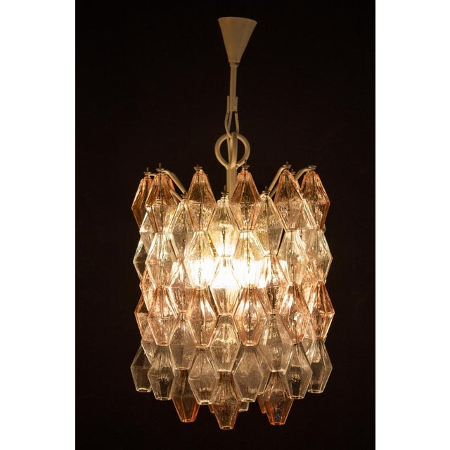Venini Pink and Ice Poliedri Chandelier by Carlo Scarpa, 1955 For Sale - Image 6 of 15