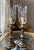Classical Roman 1990s Heirloom Heavy Casted Brass and Glass Hurricane Table Sconce Vintage - Pair For Sale - Image 3 of 10