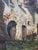 Army Green Large 19th-Century French Village Oil Painting by Jean-Georges Pasquet, After Dameron For Sale - Image 8 of 18