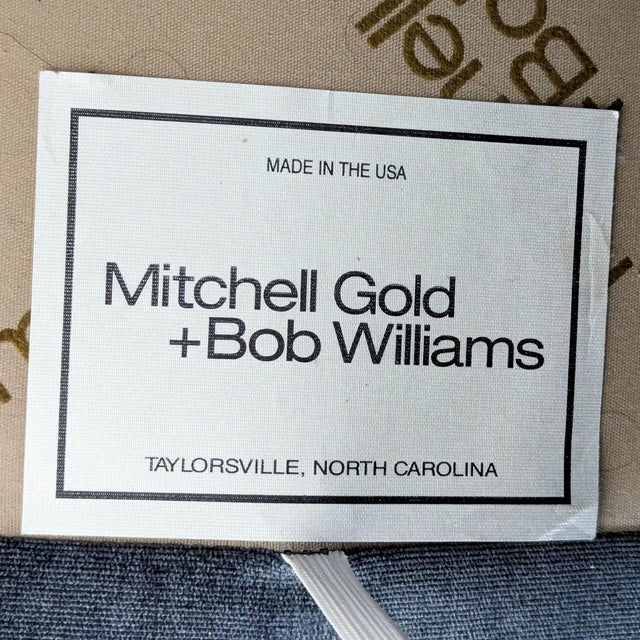 Textile Mitchell Gold + Bob Williams 3-Seat Blue Velvet Sofa For Sale - Image 7 of 7