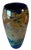 Abstract Textural Art Glass Amber Blue Ovoid Vase For Sale - Image 10 of 17