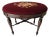 Vintage Oval Mahogany Wood With Handmade Needlepoint Bench /Stool For Sale