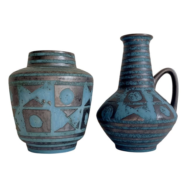 Mid-Century Ceramic Vases by Carstens Tonnieshöf for Carstens Tönnieshof, West Germany, 1960s, Set of 2 For Sale