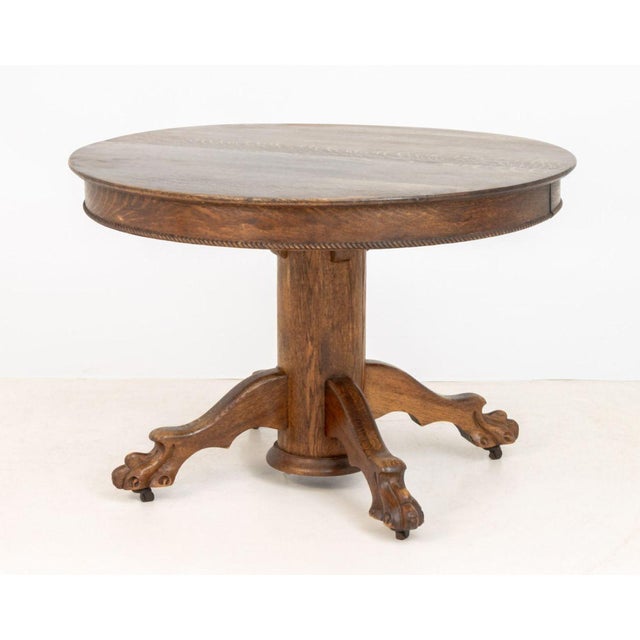 Brown Arts and Crafts Tiger Oak Center Table For Sale - Image 8 of 8