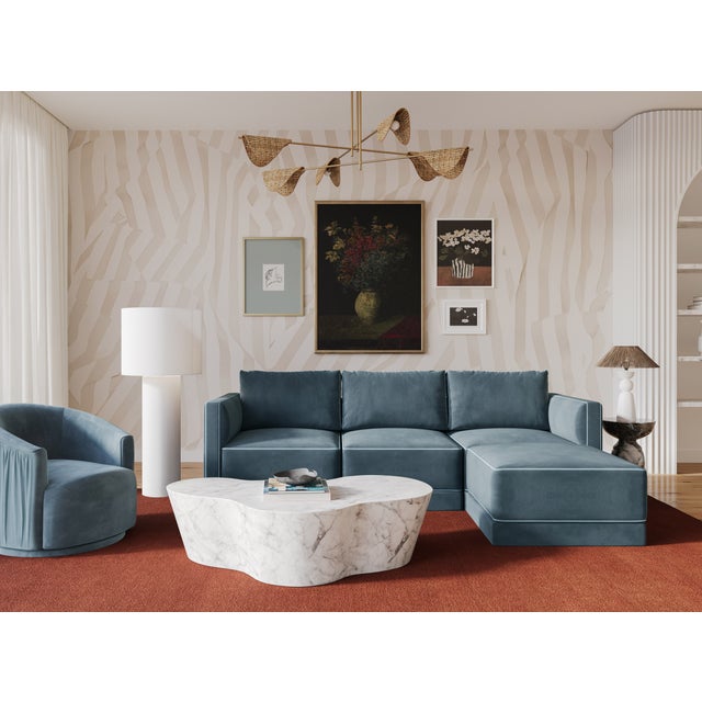Discover the timeless elegance of the Willow Sectional, a modular masterpiece upholstered in luxurious velvet. This...