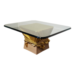 "Wrapped" Pink and Gold Coffee Table in the Manner of John Dickinson