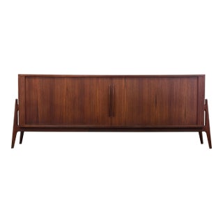 1950s Danish Modern Teak Bar Credenza by Poul Hundevad For Sale