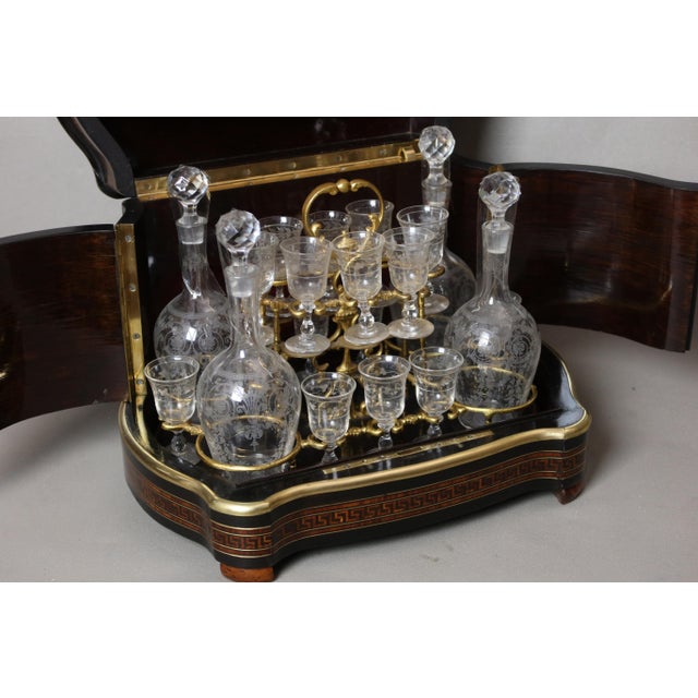 Tahan-Branded Liquor Cabinet in Paris and Baccarat, Set of 18 For Sale - Image 10 of 13