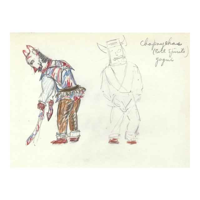 Grace Spongberg Yaqui Chapayekas Figure Drawing For Sale