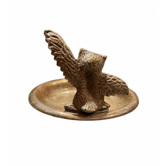 c. 1965-1980 Owl has 1960s ‘Brutalist’ style, and is factory attached EPNS (Electro-Plated Nickel Silver) decorative metal...
