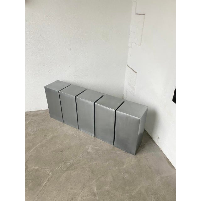 Vintage Stainless Steel Bases, 1980s, Set of 5 For Sale - Image 11 of 18